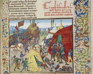 Carlo di Blois catturato nella battaglia di La Roche-Derrien da Loyset Liedet