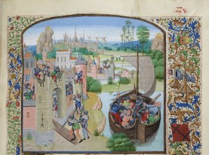 Massacro dei mercanti di Gand ad Audenarde 1380, ca 1470-1475 da Loyset Liedet