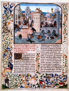 Massacro dei ribelli contadini a Meaux, 1358, c. 1475 da Loyset Liedet