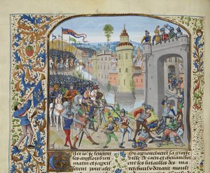 La battaglia di Caen nel 1346 da Loyset Liedet