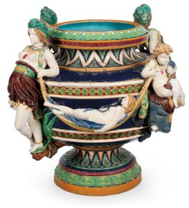 Grande giardiniera in maiolica Minton, c.1870 da Ltd Mintons
