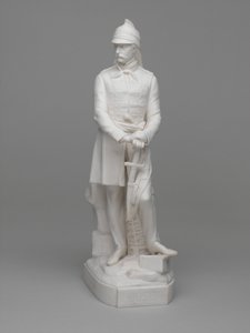 Statuetta in porcellana di Parian del Tenente (poi Maggiore) William Hodson da Ltd Mintons