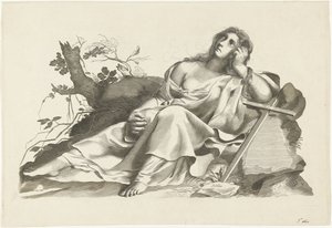 Personificazione della speranza seduta con croce