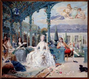 Mademoiselle de Clermont e il Conte di Melun al Padiglione di Sylvie vicino a Chantilly