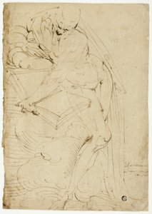 Nudo maschile in piedi (San Girolamo?) con libro da Luca Cambiaso