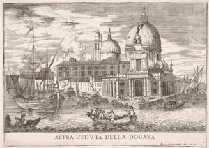 Tavola 61: Veduta della dogana Dogana da Mar alla confluenza del Canal Grande a..., 1703