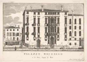 Tavola 91: Veduta del Palazzo Mocenigo in Campo San Stae, Venezia, 1703, da Gli edifici..., 1703