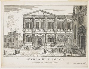 Veduta della Confraternita di San Rocco, tavola da Gli edifici e le vedute di Venezia, 1703, 1750-53