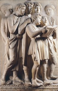 Bambini e cherubini che cantano (dettaglio) da Luca Della Robbia