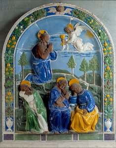 Cristo sul Monte degli Ulivi, ceramica dipinta e verniciata da Luca della Robbia (1400-1482) XV secolo. Parigi, Museo del Louvre