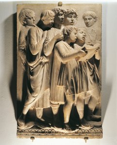 Laudate Eum in choro (Salmo 150, Laudate Dominum), pannello con bambini che cantano da Luca Della Robbia