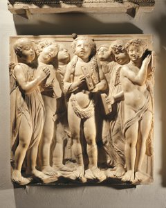 Laudate Eum in cymbalis bene sonantibus (Salmo 150, Laudate Dominum), pannello con putti e angeli che suonano i cembali da Luca Della Robbia
