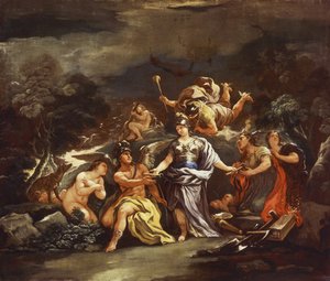 Minerva come patrona delle arti e delle scienze da Luca Giordano
