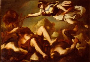 Minerva nella lotta contro i Giganti da Luca Giordano