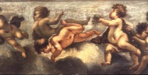Putti che si divertono (dettaglio centrale) da Luca Giordano