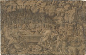 Il banchetto di Acheloüs, 1545 circa (disegno a penna e inchiostro)