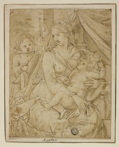 Vergine e Bambino con il piccolo Giovanni Battista da Luca Penni