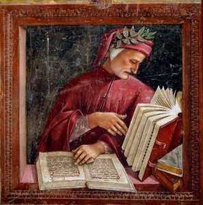 Rappresentazione del poeta italiano Dante Alighieri da Luca Signorelli