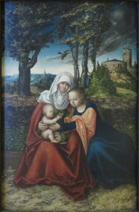 Tedesco: Hl. Anna Selbdritt Madonna con Bambino e Sant