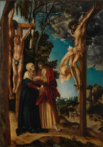 Tedesco: Klage unter dem Kreuz Il lamento di Cristo / La crocifissione di Schleißheim da Lucas Cranach the Elder