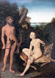 Tedesco: Landschaft mit Apoll und Diana Apollo e Diana in un paesaggio boscoso da Lucas Cranach the Elder
