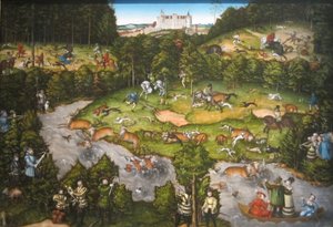 Caccia vicino al castello di Hartenfels da Lucas Cranach the Elder