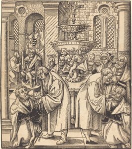 I riformatori Lutero e Hus che danno la comunione ai principi della casa di Sassonia da Lucas Cranach the Elder