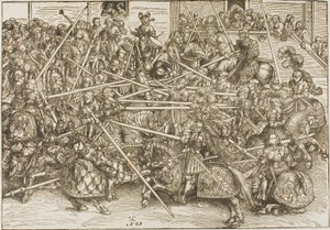 Il Terzo Torneo, con i Cavalieri che spezzano le Lance da Lucas Cranach the Elder