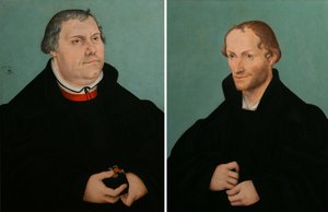 Ritratto di Martin Lutero amp; Ritratto di Philippe Melantone da Lucas Cranach the Younger