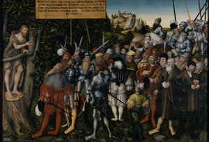 Il sermone di Giovanni Battista, 1549 da Lucas Cranach the Younger