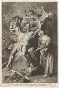 Giobbe tormentato dai demoni e maltrattato dalla moglie da Lucas Emil Vorsterman after Sir Peter Paul Rubens