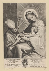 Maria con bambino adorata da un vescovo da Lucas Kilian