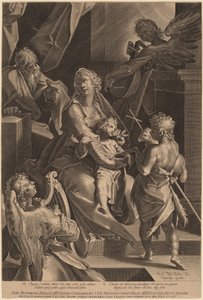 La Sacra Famiglia e due angeli