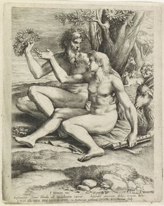 Giovane e un vecchio pastore di capre da Lucas Vorsterman (I)