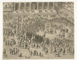 Proclamazione a Gand di Carlo II di Spagna come conte delle Fiandre (foglio 5), 1666 da Lucas Vorsterman (II)