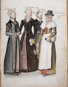 Quattro donne inglesi in abiti dell