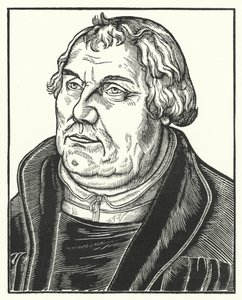 Ritratto del riformatore protestante tedesco Martin Lutero in età avanzata da Lucas the Elder (after) Cranach