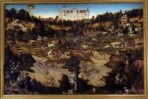 Caccia in onore di Carlo V al Castello di Torgau da Lucas the Elder Cranach