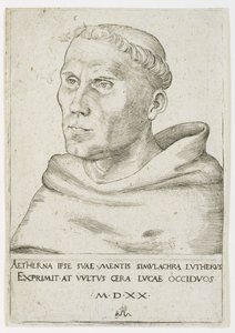 Martin Lutero, busto in vista di tre quarti da Lucas the Elder Cranach