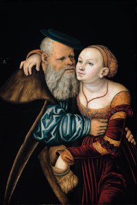 La coppia disuguale da Lucas the Elder Cranach