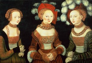 Tre principesse di Sassonia, Sibylla, Emilia e Sidonia, figlie del Duca Heinrich di Frommen, c.1535