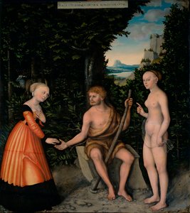 Le fatiche di Ercole: la scelta di Ercole tra vizio e virtù da Lucas the Elder Cranach
