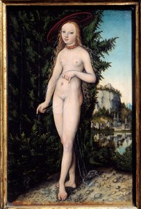 Venere in piedi in un paesaggio Dipinto di Lucas Cranach il Vecchio (1472-1553) 1529