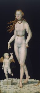 Venere e Cupido, dipinto su tavola da Lucas the Younger Cranach