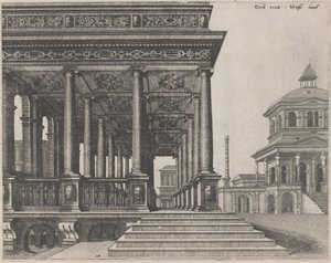 Sala con colonne ioniche da Lucas van Doetechum and Johannes