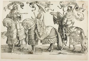 Achaz, Ezechia, Manasse, tavola quattro, da I dodici re di Israele da Lucas van Leyden