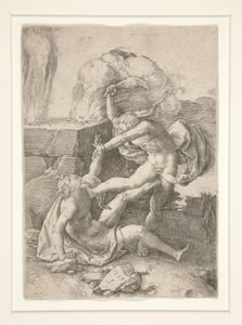 Caino che uccide Abele, dalla Storia di Adamo ed Eva da Lucas van Leyden
