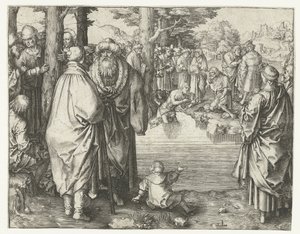 Battesimo di Cristo nel Giordano da Lucas van Leyden