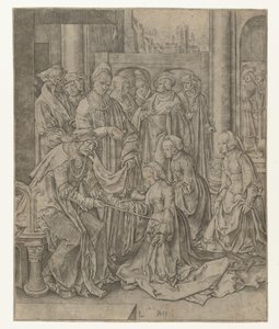 Ester si inginocchia davanti ad Assuero da Lucas van Leyden