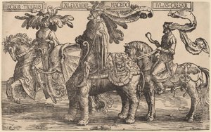 Ettore di Troia, Alessandro di Macedonia, Giulio Cesare da Lucas van Leyden
